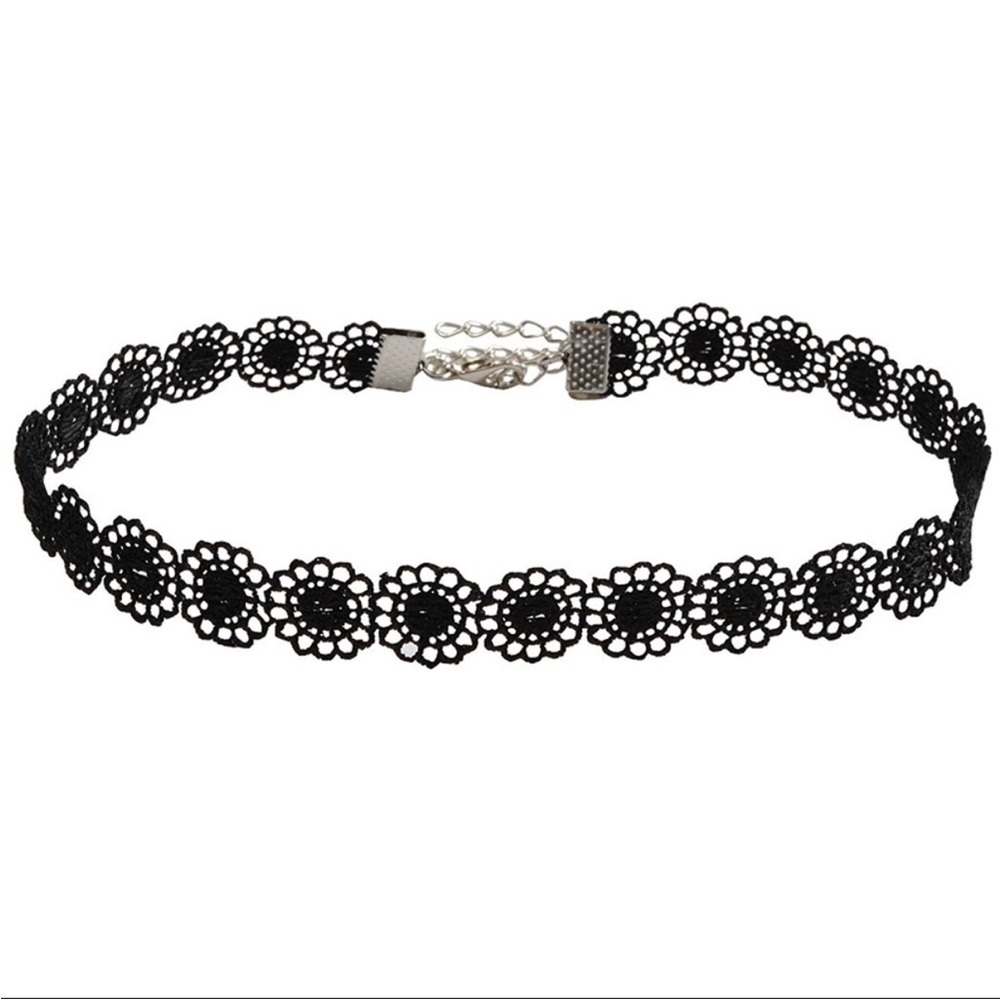 Black Lace Flower Choker